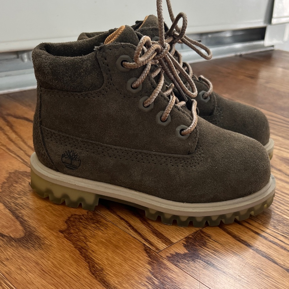 Timberland Kids Olive Suede Boots